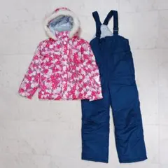 CCLTEAM　スキー スノボ ウェア 上下 150 花柄　女の子　フードファー