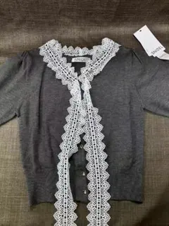 SNIDEL グレー レースカーディガン F