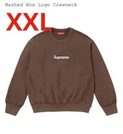 Washed Box Logo Crewneck Brown XXL
