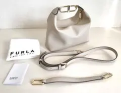 FURLA レザーショルダーバッグ ハンドバッグ　クリームベージュ【新品未使用】