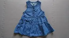 無印良品 80cm デニム地風ノースリーブワンピース ベビー キッズ 女の子