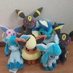 ポケモンぬいぐるみセットリーフィア、シャワーズ、エーフィ