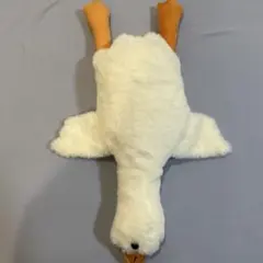 ややしゃくれ気味のアヒル ぬいぐるみ ホワイト オレンジ