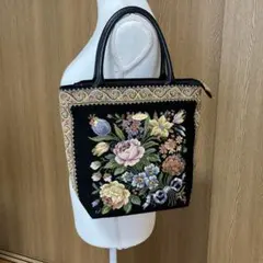 シンクビー　花柄 ゴブラン織 トートバッグ　収納袋付きのサムネイル