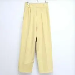 【グレイル】イエロー タック入り ワイドパンツ M ウエスト後ろゴム