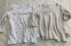 シャツ　下着　長袖　インナー　ベージュ　星　アンダーシャツ　90cm 肌着