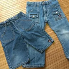 ●DOUBLE.B●デニム２枚セット●100