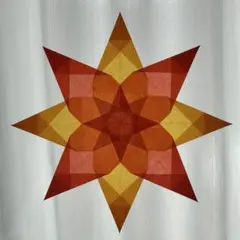 【トランスパレント】星の飾り（濃い橙色×うす橙色）