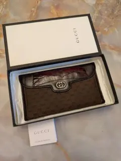 GUCCI GGキャンバス×カーフ＆クロコダイル長財布　ヴィンテージ　イタリア製