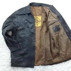 美品◎biGL ロングレザーコート 黒 ラムスキン フィンランド製 ヴィンテージ