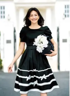 最終価格【新品】2025❤️エムズグレイシー❤️カタログ❤️リボンボーダーワンピース