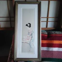 岡田 三郎助 「あやめの衣」複製 工芸画 額装 人物画 絵画 F - メルカリ