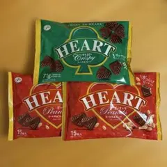 不二家 ハートチョコレート／ピーナッツ2袋•クリスピー 1袋
