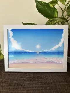 オリジナルイラスト 海と雲 2L判
