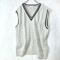 レプシィム ニットベスト ベスト ニット トップス Vネック アイボリー