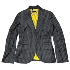 Paul Smith マルチカラー テーラードジャケット ストライプ 黒 38