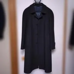 内側傷あり　カシミヤ100％コート　メンズ　チャコールグレー