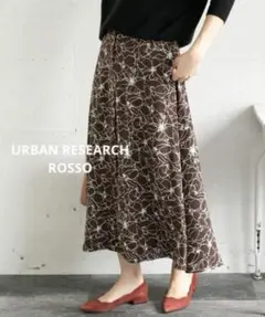 URBAN RESEARCH ROSSO◆アートフラワープリントスカート∴◆38