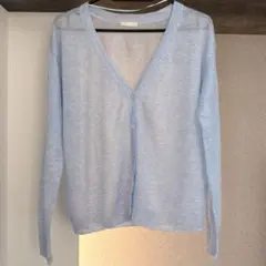 ライトブルー Vネック カーディガン Mサイズ