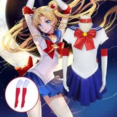 Lサイズ美少女戦士セーラームーン 月野うさぎ風 コスプレ衣装 ハロウィン撮影用