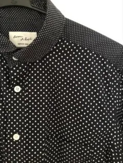 アダムエロペ　ドット切り替えシャツ