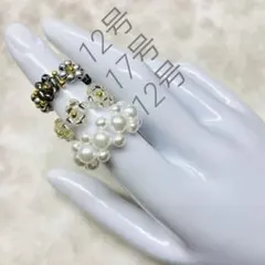 #081 ビーズリング　（3個セット）　指輪　メンカラ　ハンドメイド