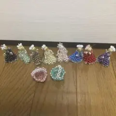 ビーズ人形セット（多色）　8色　ハンドメイド　ビーズ　人形　昭和レトロ　⚠️状態⚠️