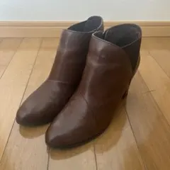 本革　ダークブラウン　ショートブーツ　Carol Allen