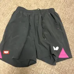 BUTTERFLY 卓球用ショートパンツ L 黒/ピンク