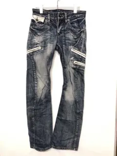 RATTLE TRAP ウエスタン メニーファスナー ブーツカットデニムパンツ