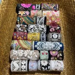 ♡インド刺繍リボン♡幅広多めスペシャル福袋50センチ25本ビビッドカラー