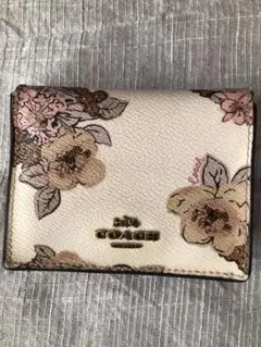COACH フラワープリント 二つ折り財布