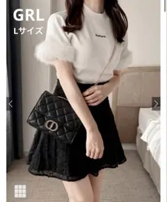 【新品未使用】GRL ファースリーブロゴニットトップス[tu1246] L