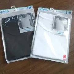 新品☆UNIQLO AIRism コットンブレンド Tシャツ 110㎝ 2枚