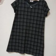 チュニックワンピース　 ミセス　シニア　 チェック柄