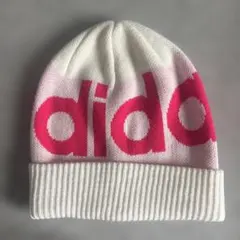 adidas ニット帽 ホワイト/ピンク OSFZ