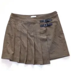 エイチアンドエム ラップ風ミニプリーツスカート チェック 大きいサイズ