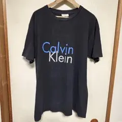 90s USA製 カルバンクライン CK Tシャツ L-XL ブラック フェード