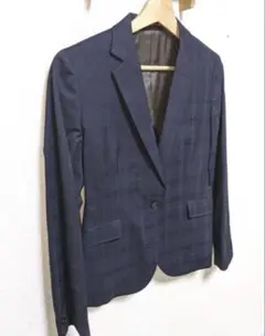 オリヒカ チェック柄 パンツスーツ上下 ジャケット 9号 ネイビー 美品