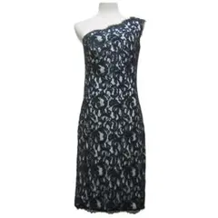 美品　TADASHI 　タダシ　レースワンショルダードレス　ワンピース　ネイビー