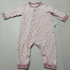 ユニクロ★UNIQLO★ロンパース★前開き★長袖★カバーオール★桃★もも★80