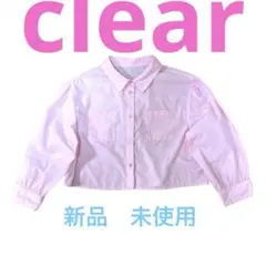 clear ピンク　クロップド丈　長袖　レイヤード　新品　未使用　羽織り　シアーのサムネイル