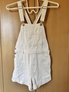 ホワイトショートオーバーオール Sサイズ