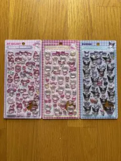 正規品　ボンボンドロップシール　ハローキティ　マイメロディ　クロミ　3枚セット