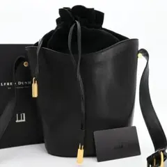 美品　dunhill ダンヒル　 レザー ショルダーバッグ クロスバッグ　黒のサムネイル