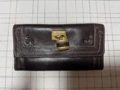 【Chloe】ダークブラウン レザー 長財布 スタッズ装飾のサムネイル