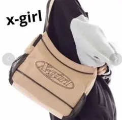 X-girl OVAL LOGO ショルダーバッグ ベージュのサムネイル