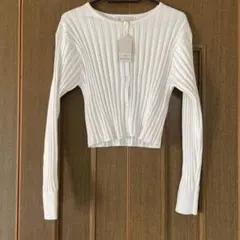 ROPÉ PICNIC ホワイトリブ長袖カーディガン M