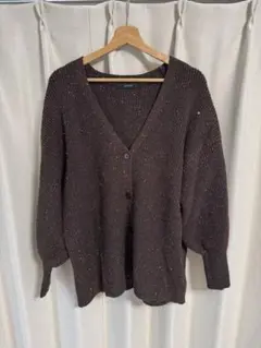 ジーナシス　ラメカーディガン　ブラウン