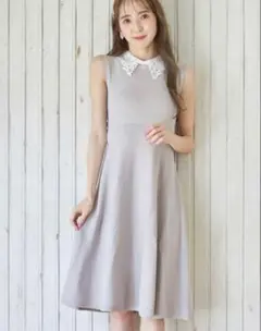 tocco closet取り外し可能なレース襟付きノースリーブニットワンピースM